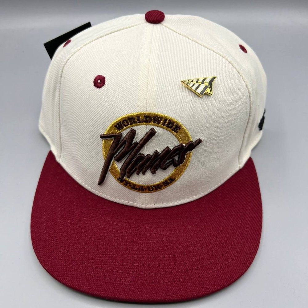 Paper Planes Roc Nation Worldwide Hat Snapback Cap Red White Jay-Z with pin